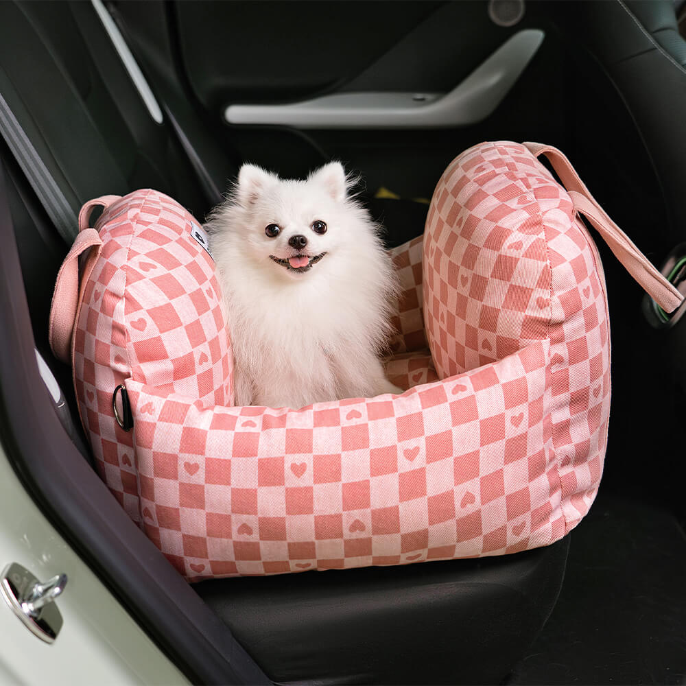 Autostoel voor Honden met Veiligheidsgordel Zacht Reiskussen Wasbare Hoes Comfort Thuis en Onderweg Bescherming | Sulvida