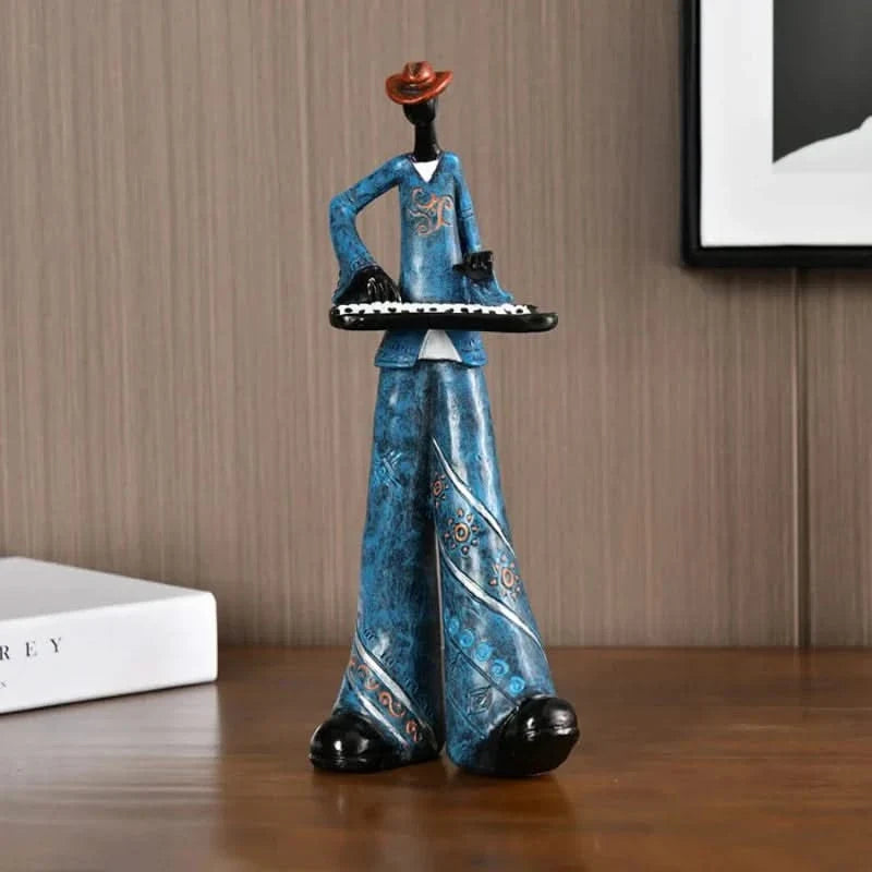 Set van 5 Decoratieve Jazzband Figuren Handgemaakte Collectie Veelkleurig Abstract Orkest Muzikanten | Sulvida