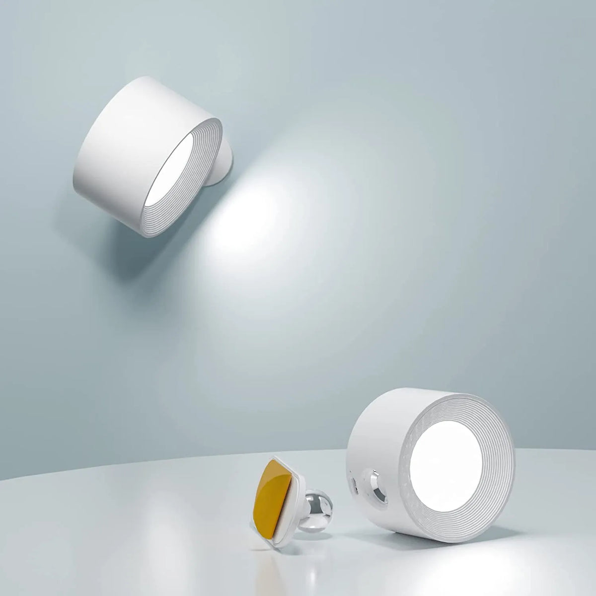 Draadloze Wandlamp Oplaadbaar 360° Draaibaar Dimbaar met Magnetische Bevestiging Modern Design Sfeerlicht | Sulvida
