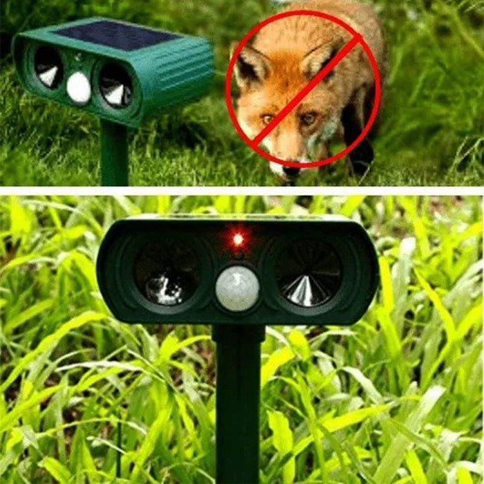 Ultrasone Dierenverjager op Zonne-energie met Bewegingssensor voor Tuin en Erf | Veilig Katten Eekhoorns Ratten Weren | Sulvida
