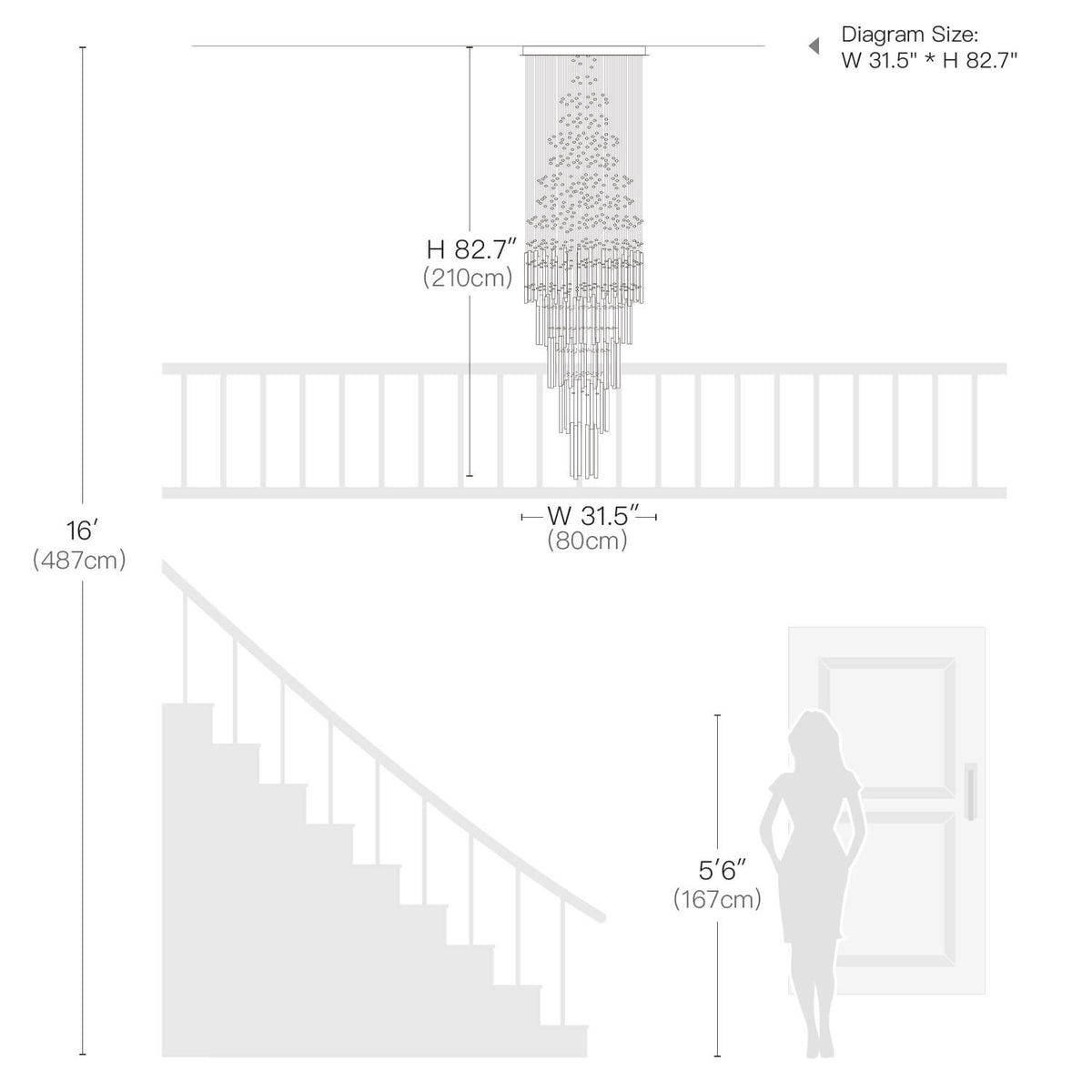 Kristallen Kroonluchter Chroom Regendrupvorm Meerlaags Trappenhuis Hal Cascade Verlichting Luxe Modern | Sulvida