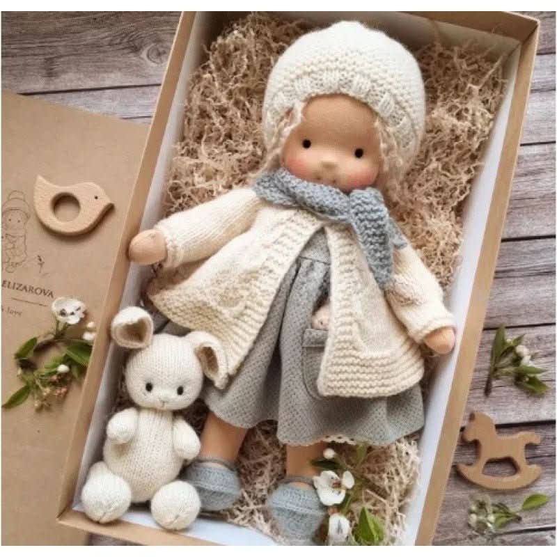 Handgemaakte katoenen knuffelpop natuurlijk speelgoed voor kinderen fantasievol rollenspel educatief veilig | Sulvida