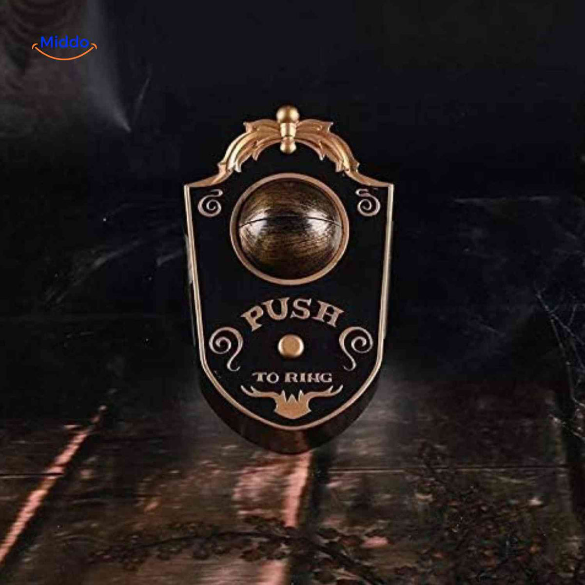 Decoratieve Oogdeurbel Halloween Gotisch PVC Goud Zwart Lichteffect Geluid Ophangbaar Herbruikbaar Deur | Sulvida
