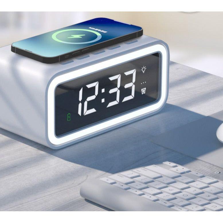 Digitale Wekker met Draadloos Qi-Oplaadstation – LED-Display met Dimbaar Licht voor Slaapkamer en Nachtkastje | Sulvida