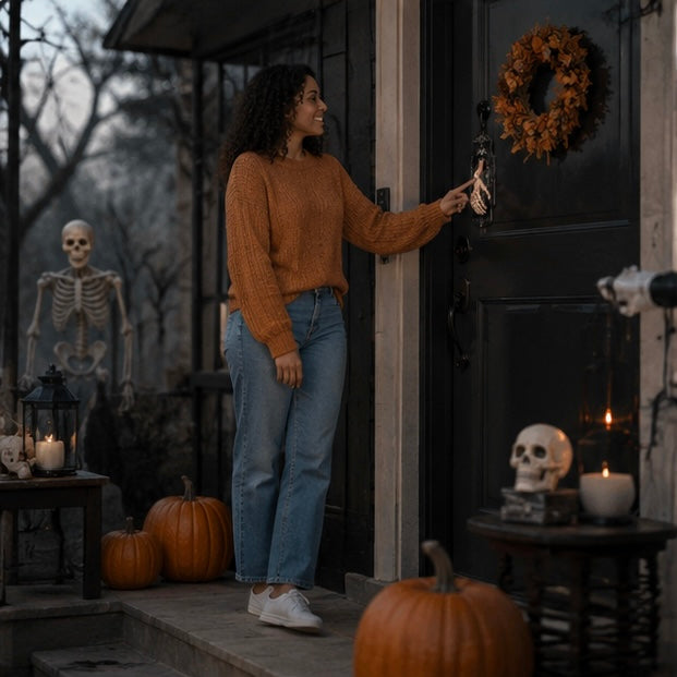 Interactieve Skelethand Deurversiering – Aanraak- en Bewegingssensor met Licht Geluid Halloween Decoratie | Sulvida