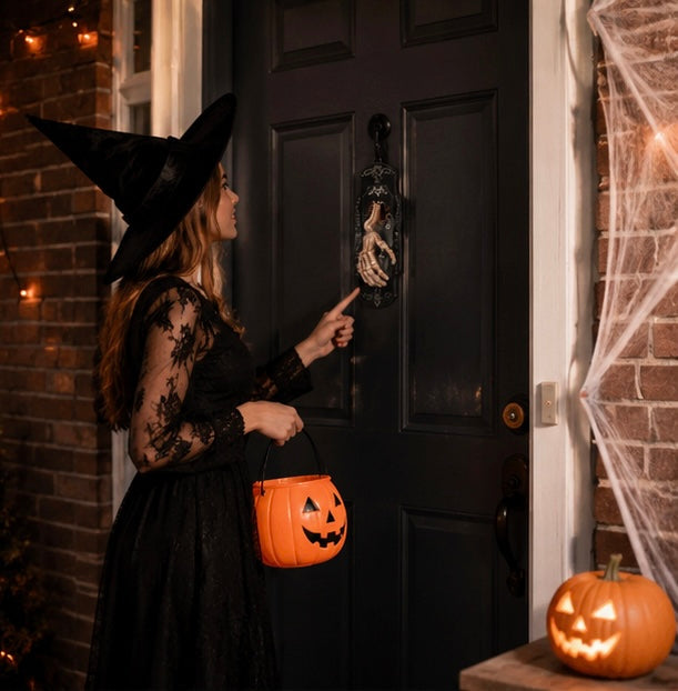 Interactieve Skelethand Deurversiering – Aanraak- en Bewegingssensor met Licht Geluid Halloween Decoratie | Sulvida