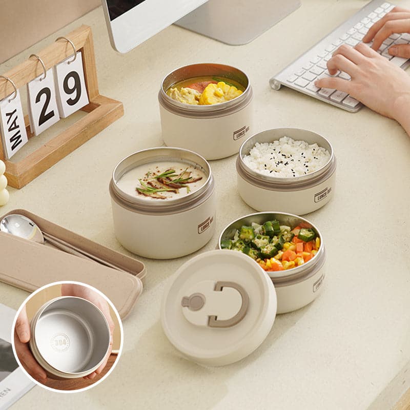 Thermos lunchbox RVS 420ml 620ml voor warme maaltijden onderweg geïsoleerd lekvrij lunchpot voedselcontainer | Sulvida