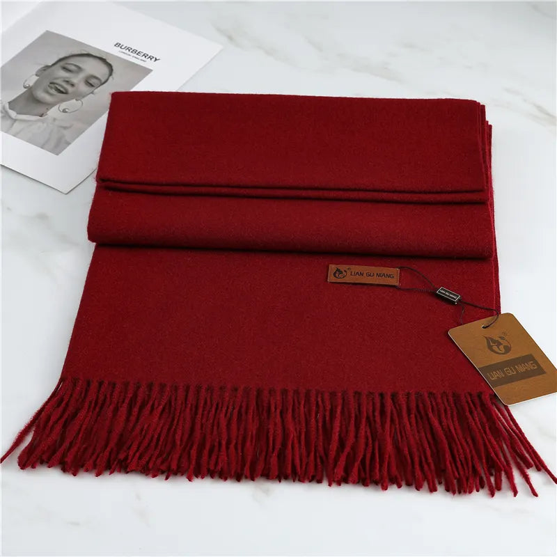 Écharpe de luxe en cachemire, chaude et élégante, 190x68cm, fine et douce, écharpe d’hiver pour femme et homme, accessoire élégant, 10 couleurs | Sulvida