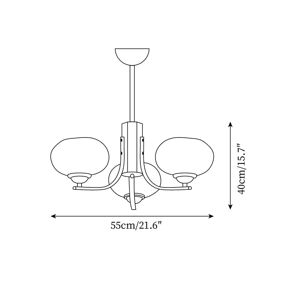 Glazen Bolkroonluchter met 6 Lichtpunten Ambertint Hanglamp Woonkamer Eetkamer Modern Koperen Armatuur | Sulvida