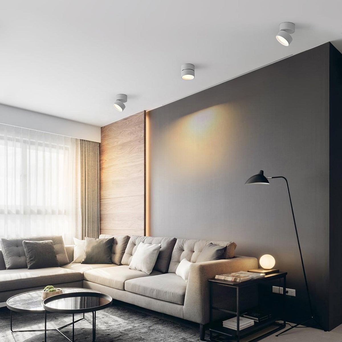 Richtbare plafondspot aluminium warmwit LED spotlight voor woonkamer hal werkruimte accentverlichting | Sulvida
