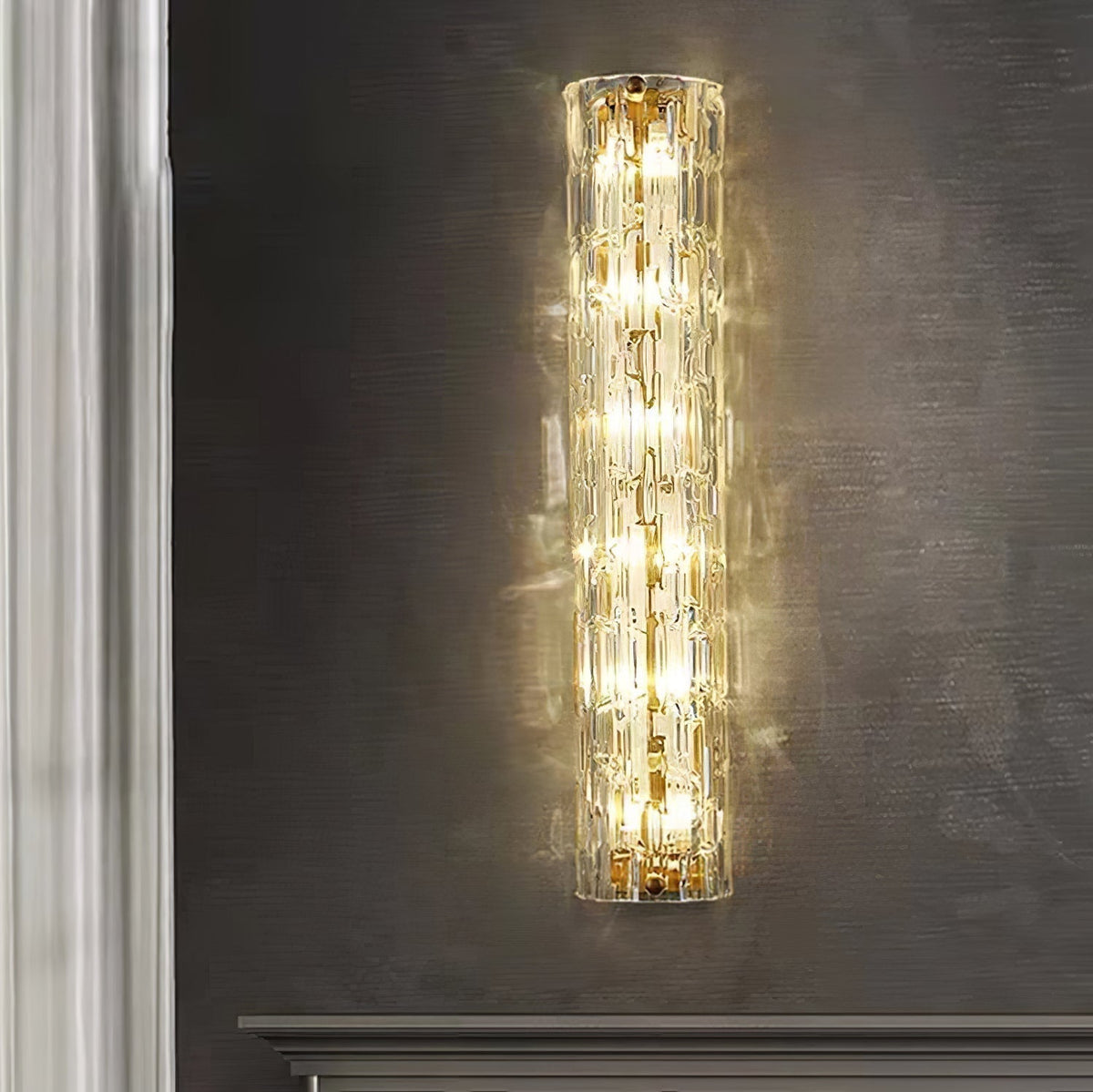 Wandlamp Gouden Messing met Glazen Kap 45-60cm Warm Wit LED Verlichting voor Woonkamer Slaapkamer Hal | Sulvida