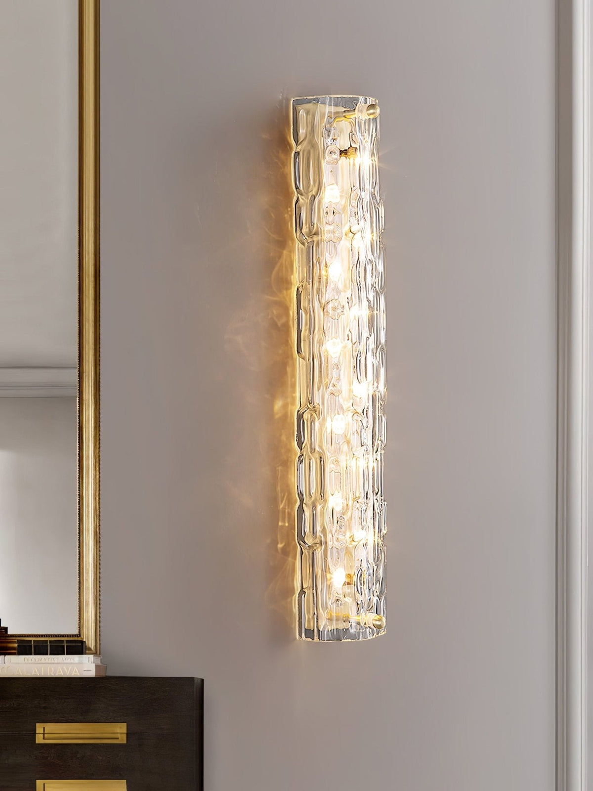Wandlamp Gouden Messing met Glazen Kap 45-60cm Warm Wit LED Verlichting voor Woonkamer Slaapkamer Hal | Sulvida
