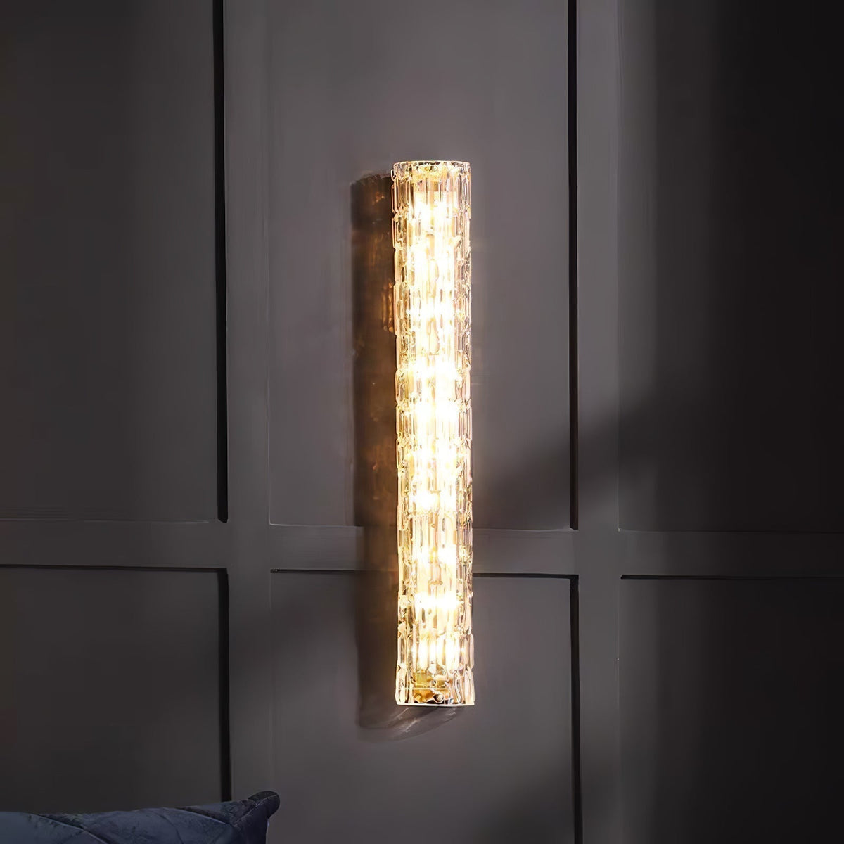 Wandlamp Gouden Messing met Glazen Kap 45-60cm Warm Wit LED Verlichting voor Woonkamer Slaapkamer Hal | Sulvida