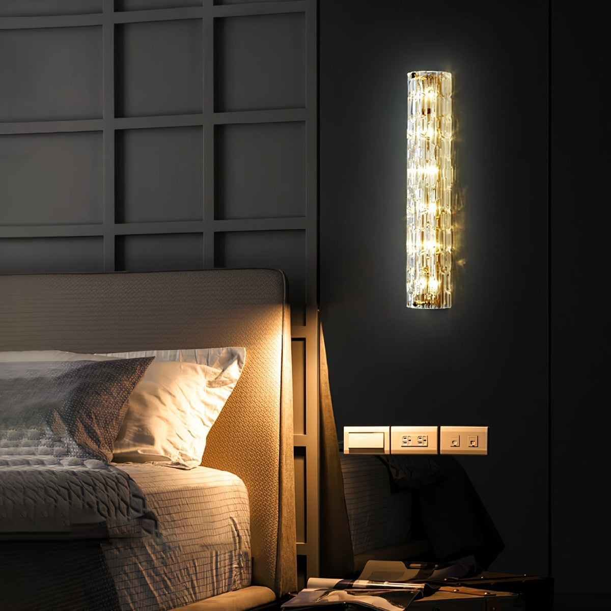 Wandlamp Gouden Messing met Glazen Kap 45-60cm Warm Wit LED Verlichting voor Woonkamer Slaapkamer Hal | Sulvida