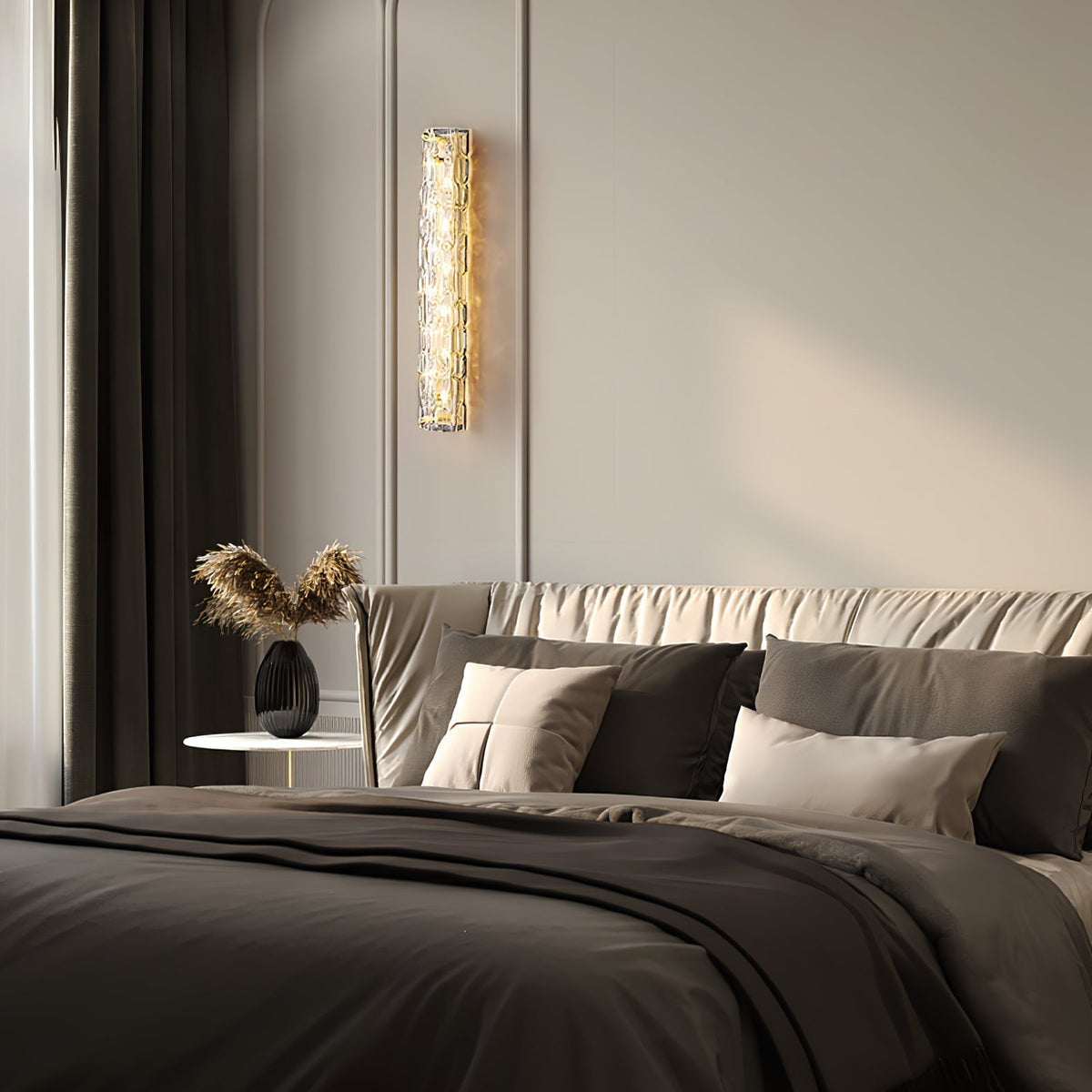 Wandlamp Gouden Messing met Glazen Kap 45-60cm Warm Wit LED Verlichting voor Woonkamer Slaapkamer Hal | Sulvida