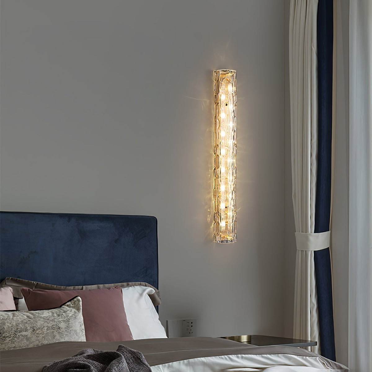 Wandlamp Gouden Messing met Glazen Kap 45-60cm Warm Wit LED Verlichting voor Woonkamer Slaapkamer Hal | Sulvida