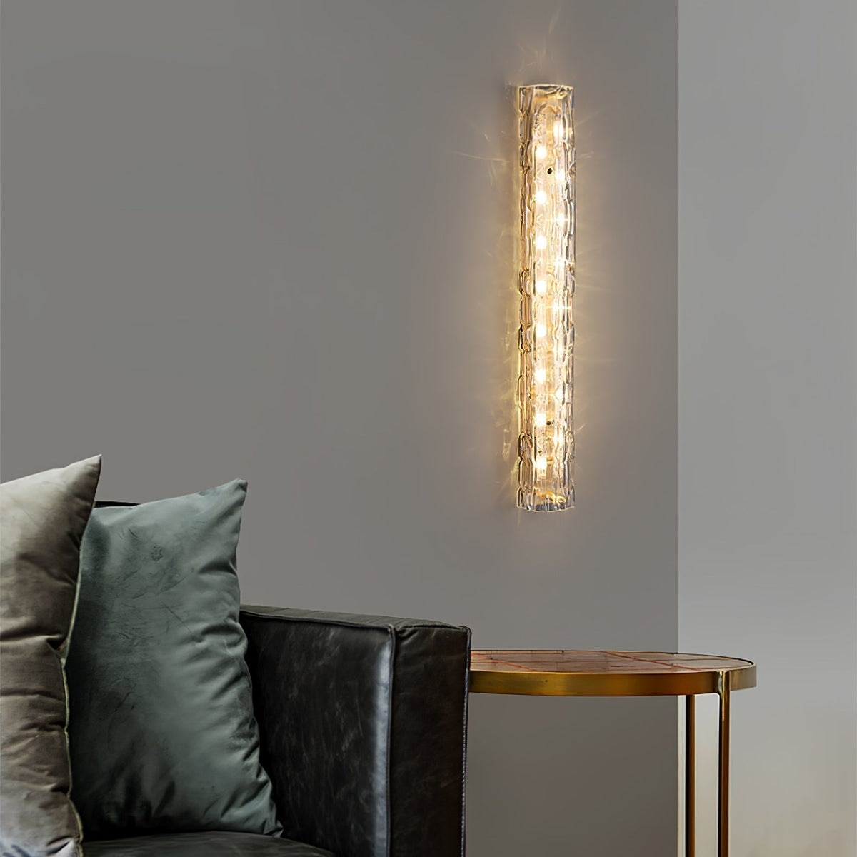 Wandlamp Gouden Messing met Glazen Kap 45-60cm Warm Wit LED Verlichting voor Woonkamer Slaapkamer Hal | Sulvida