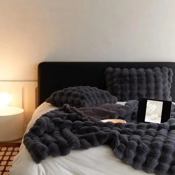 Zachte Fleece Deken 100x160 cm Khaki Warm Dubbelzijdig Pluche Plaid Winter Woondeken Slaapkamer Bank | Sulvida
