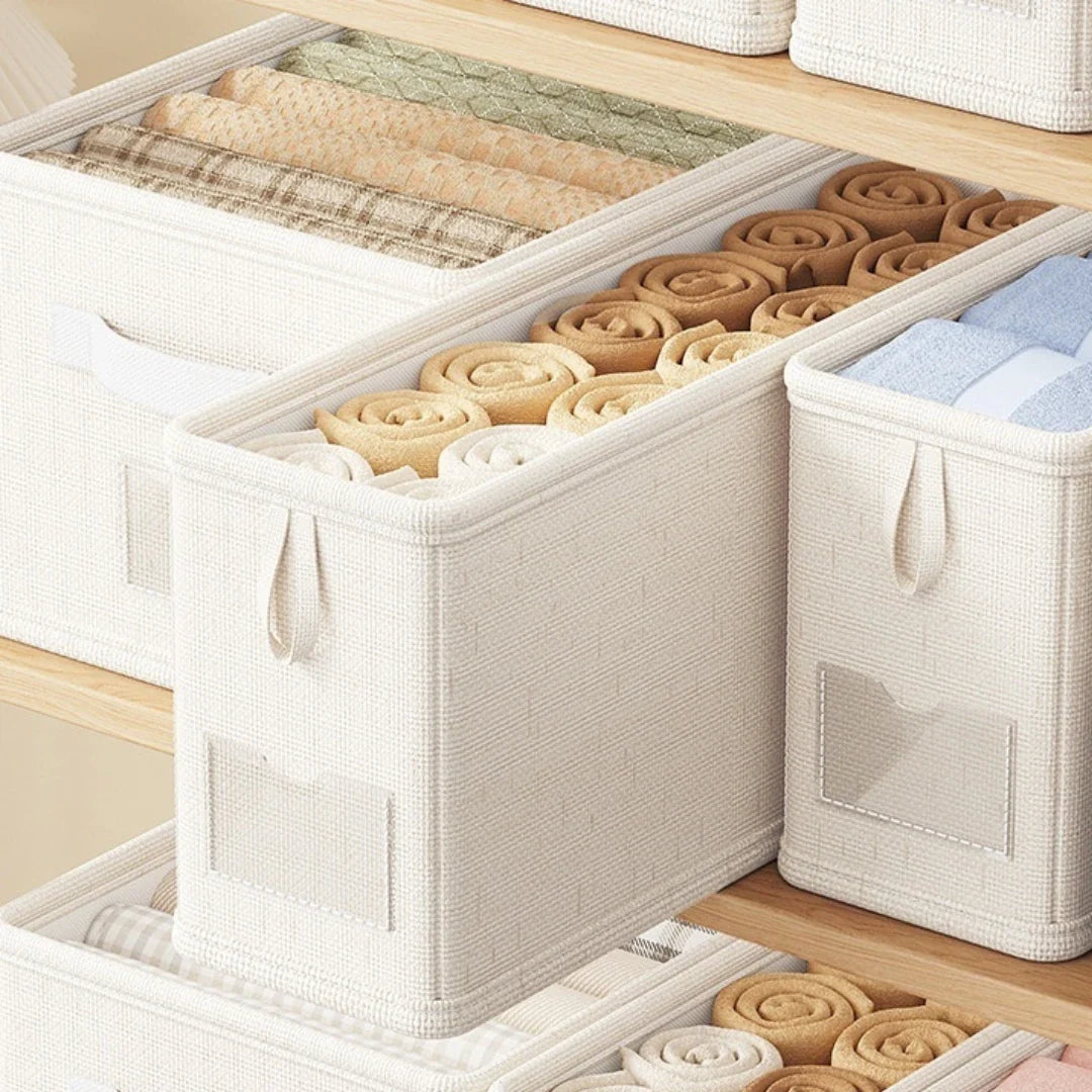 Opbergbox Linnen Ladenverdeler Medium Stapelbaar Organiseer Kleding Efficiënt Opruimen Slaapkamer Kast | Sulvida