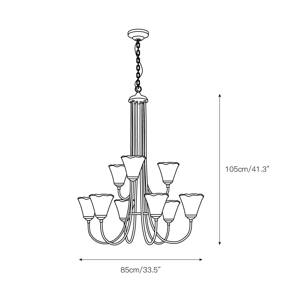 Kroonluchter Amber Glas met Messing Armatuur Eetkamer Woonkamer Hanglamp Verstelbaar E14 Fitting Sfeerlicht | Sulvida