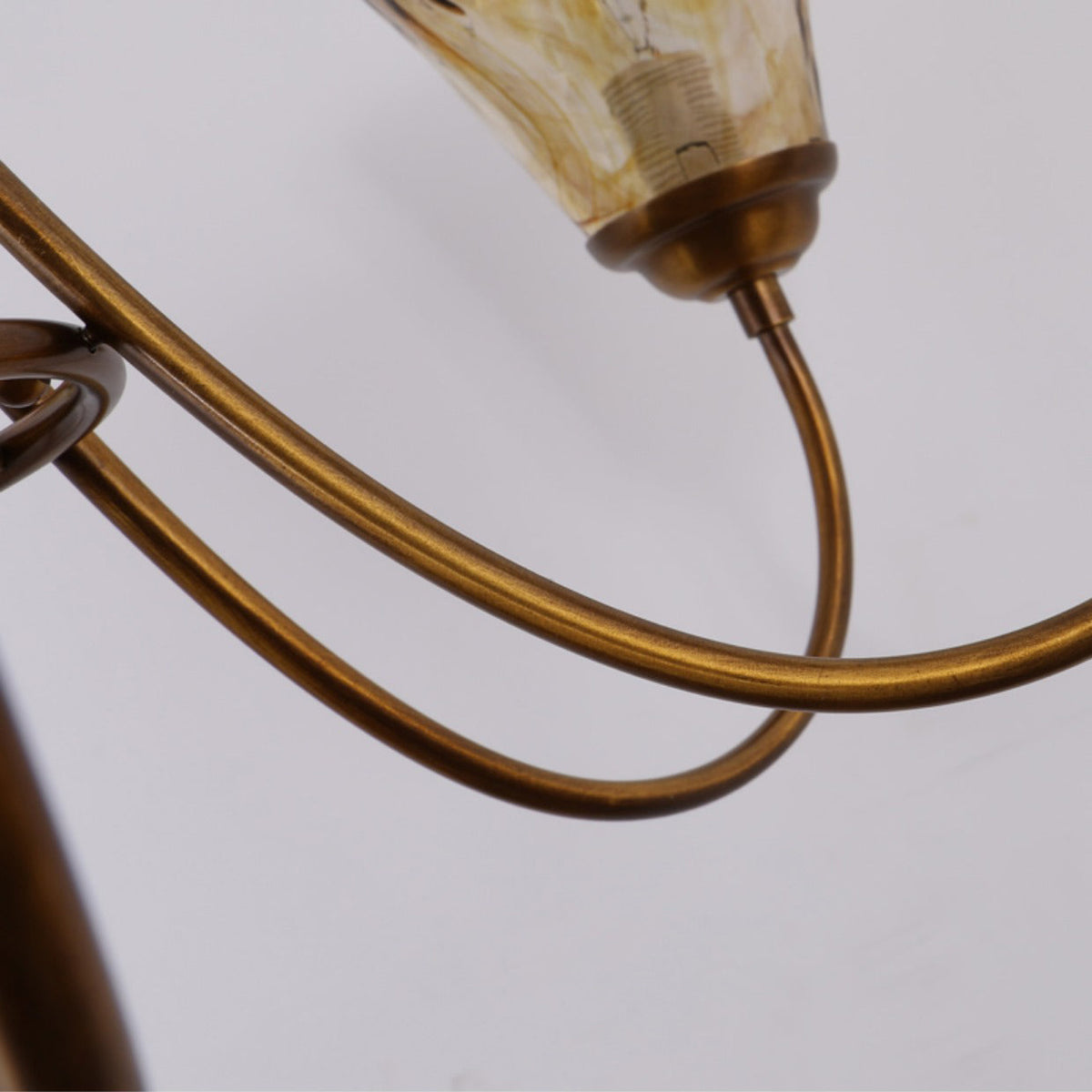 Kroonluchter Amber Glas met Messing Armatuur Eetkamer Woonkamer Hanglamp Verstelbaar E14 Fitting Sfeerlicht | Sulvida