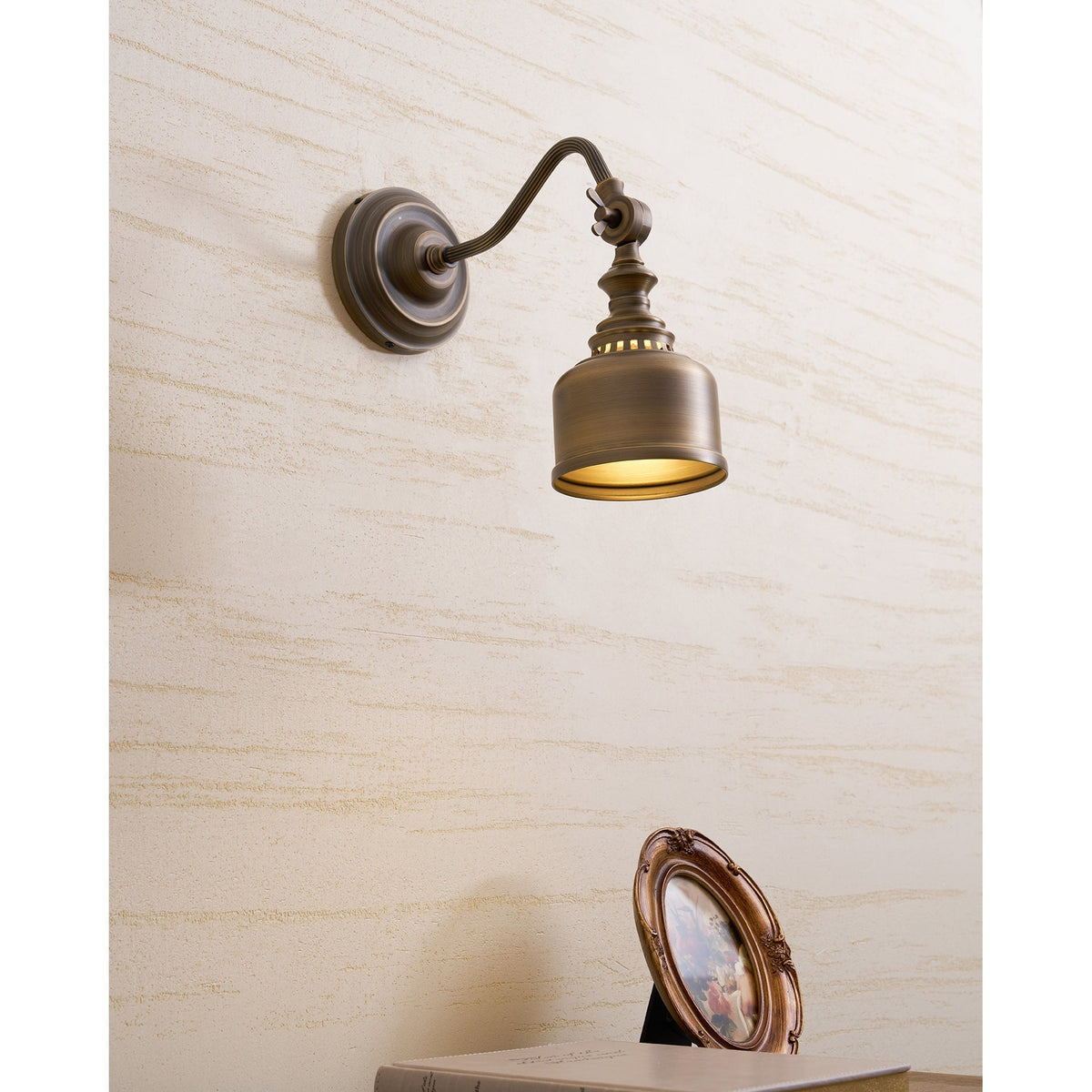 Wandlamp Zwanenhals Messing Leeslamp Verstelbaar met Vintage Patina voor Slaapkamer Nachtlamp Bedlamp Wand | Sulvida