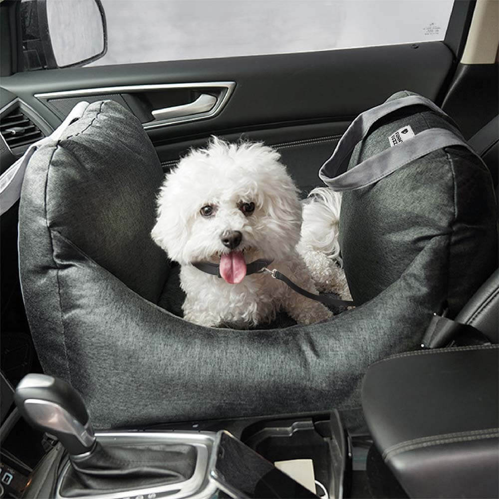 Autostoel voor Honden met Veiligheidsgordel Zacht Reiskussen Wasbare Hoes Comfort Thuis en Onderweg Bescherming | Sulvida