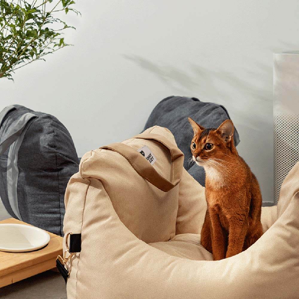 Autostoel voor Honden met Veiligheidsgordel Zacht Reiskussen Wasbare Hoes Comfort Thuis en Onderweg Bescherming | Sulvida