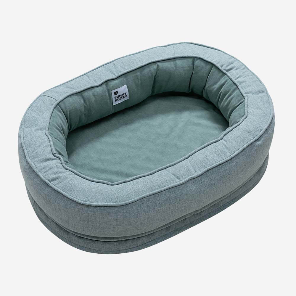 Orthopedische Donut Hondenmand met Hoge Rand Wasbaar Comfortabel Grijs Bruin Groen voor Grote Kleine Honden | Sulvida