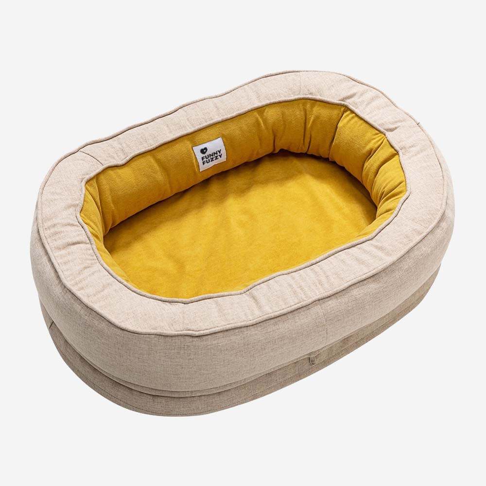 Orthopedische Donut Hondenmand met Hoge Rand Wasbaar Comfortabel Grijs Bruin Groen voor Grote Kleine Honden | Sulvida