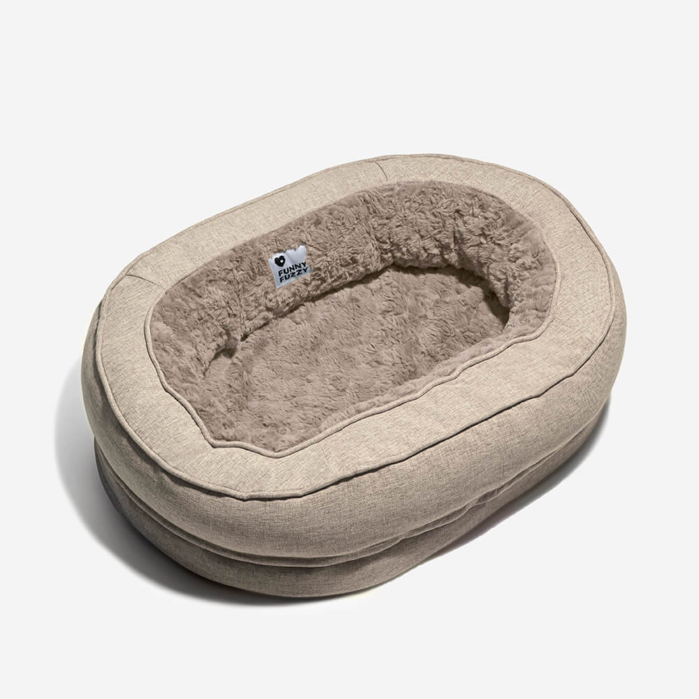 Orthopedische Donut Hondenmand met Hoge Rand Wasbaar Comfortabel Grijs Bruin Groen voor Grote Kleine Honden | Sulvida