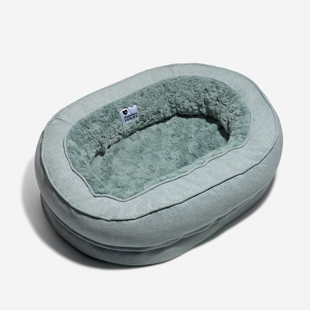 Orthopedische Donut Hondenmand met Hoge Rand Wasbaar Comfortabel Grijs Bruin Groen voor Grote Kleine Honden | Sulvida