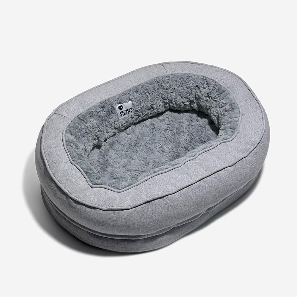 Orthopedische Donut Hondenmand met Hoge Rand Wasbaar Comfortabel Grijs Bruin Groen voor Grote Kleine Honden | Sulvida
