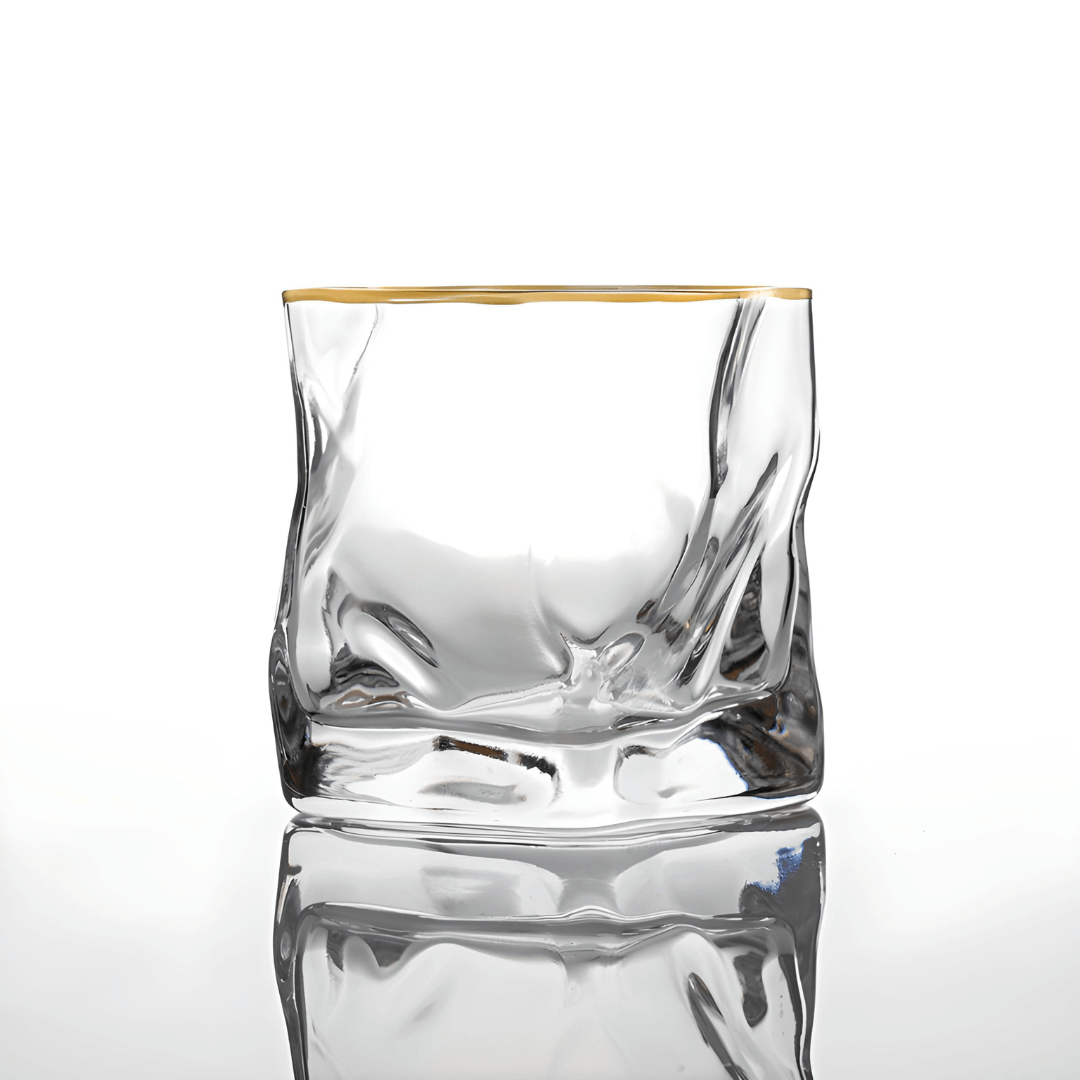 Japans Whiskyglas met Kristalreliëf en Vergulde Rand voor Stijlvol Genieten Thuis Whisky Cocktail Glas | Sulvida