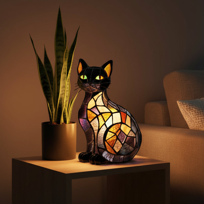 LED Nachtlampje Kat met Zacht Licht Sfeerverlichting Kinderkamer Bureaulamp Aanraakbediening Slaapkamer | Sulvida