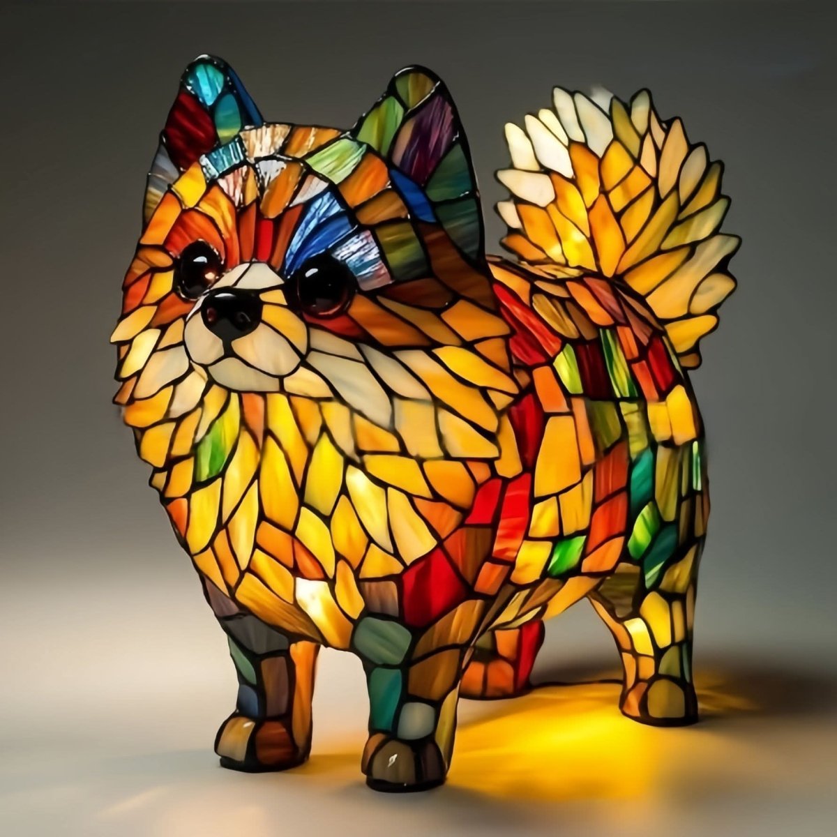 Decoratief LED Nachtlampje Hondenbeeldje 15 cm Hars USB Slaapkamer Kinderkamer Woonruimte Verlichting | Sulvida