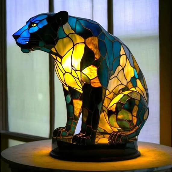 Decoratief LED Nachtlampje Hondenbeeldje 15 cm Hars USB Slaapkamer Kinderkamer Woonruimte Verlichting | Sulvida