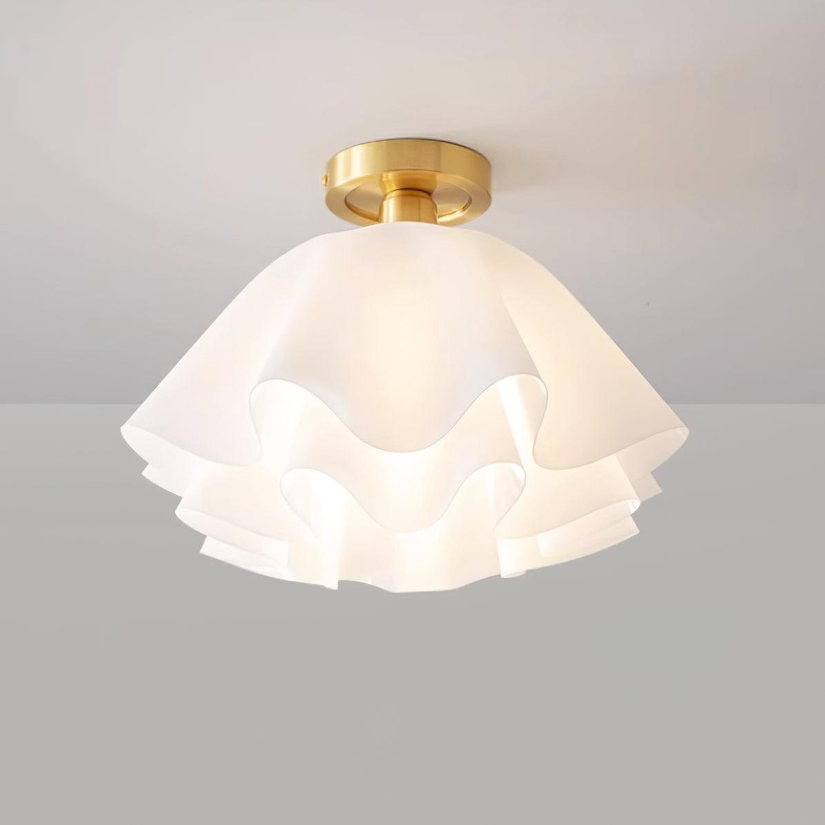 Plafondlamp Bloemvorm Geplisseerd Metaal Acryl Modern Design Woonkamer Eetkamer Slaapkamer E26 E27 Plafondverlichting | Sulvida