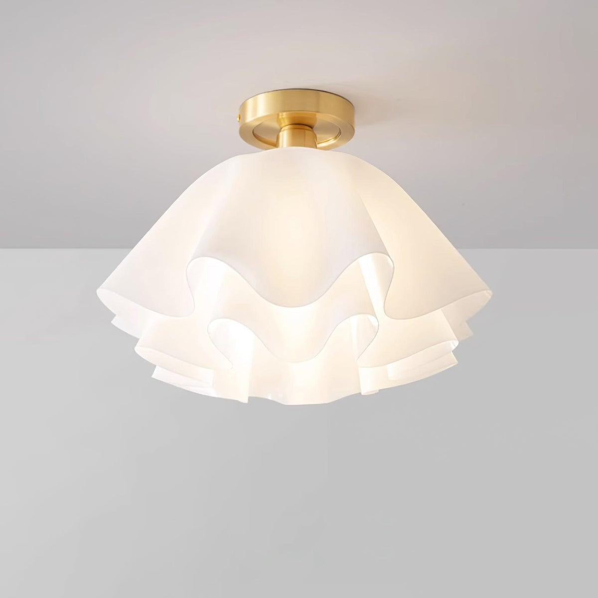 Plafondlamp Bloemvorm Geplisseerd Metaal Acryl Modern Design Woonkamer Eetkamer Slaapkamer E26 E27 Plafondverlichting | Sulvida