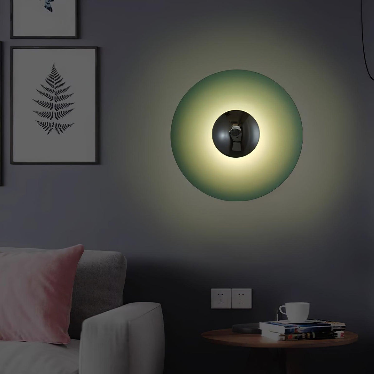 Moderne wandlamp eclips met LED verlichting voor woonkamer slaapkamer hal minimalistisch design rond metaal | Sulvida