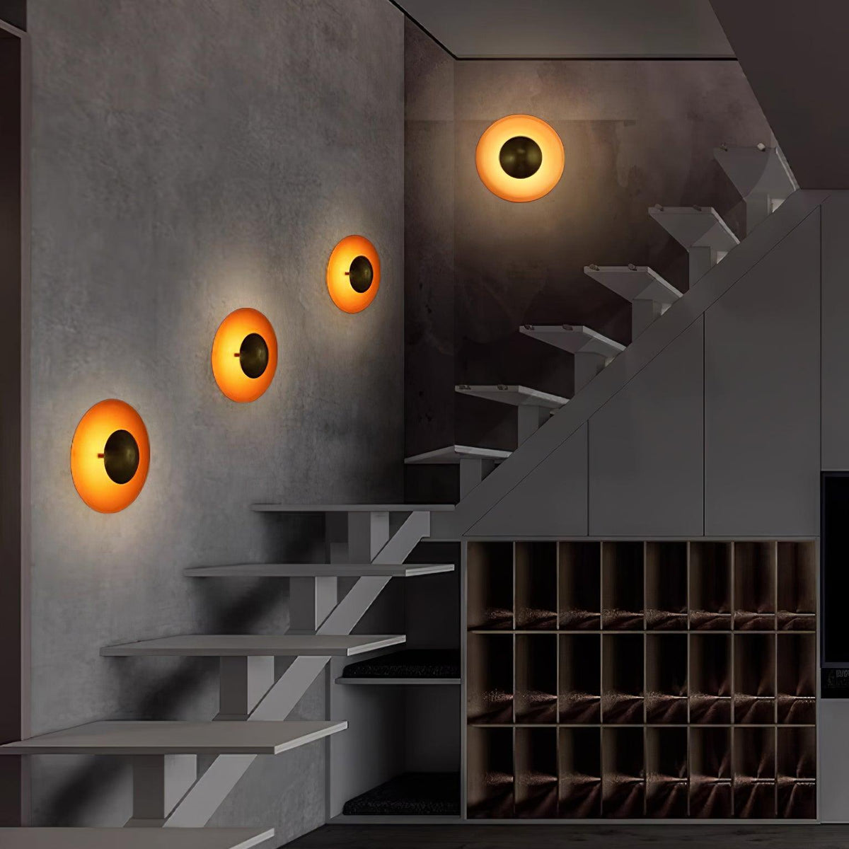 Moderne wandlamp eclips met LED verlichting voor woonkamer slaapkamer hal minimalistisch design rond metaal | Sulvida