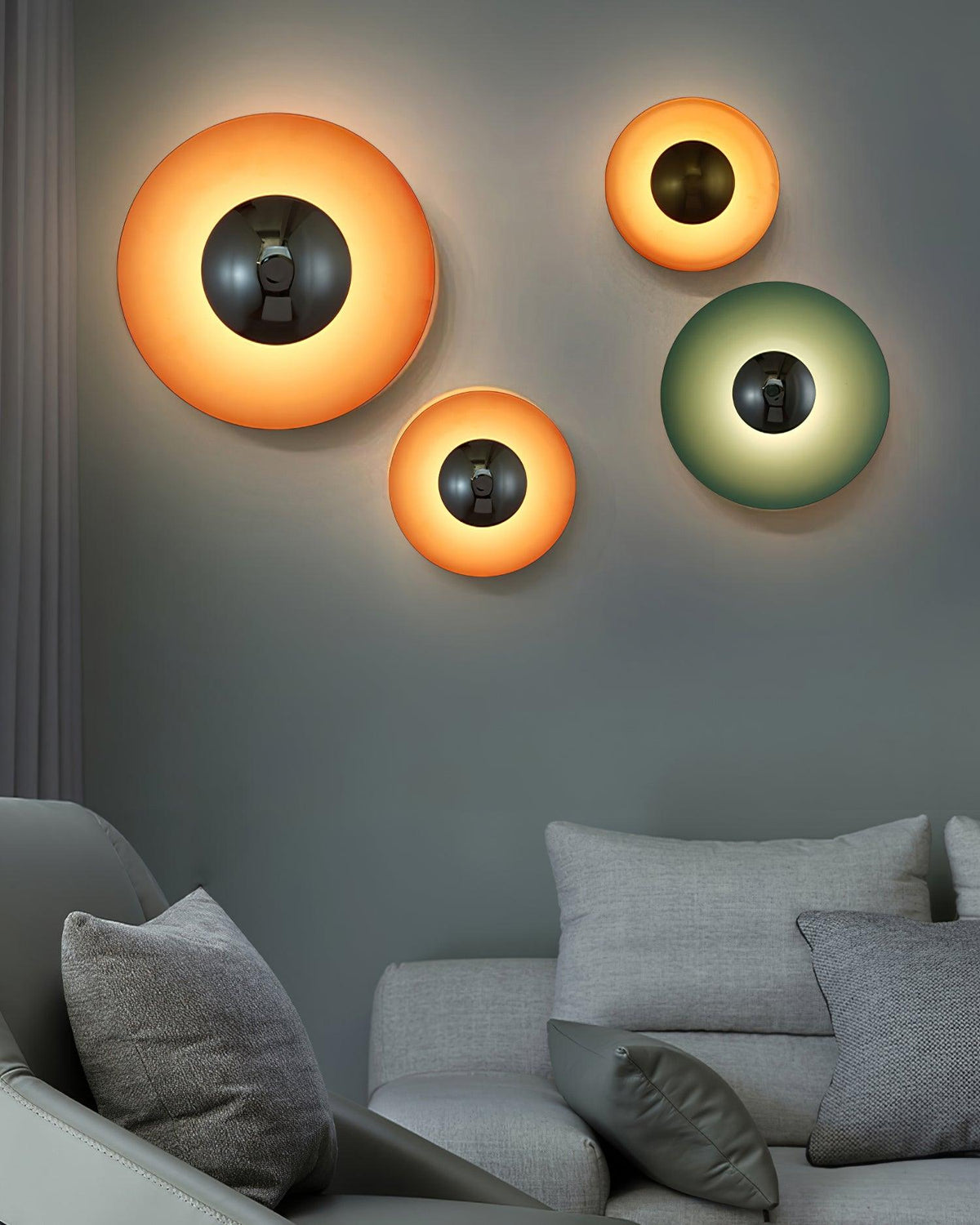 Moderne wandlamp eclips met LED verlichting voor woonkamer slaapkamer hal minimalistisch design rond metaal | Sulvida