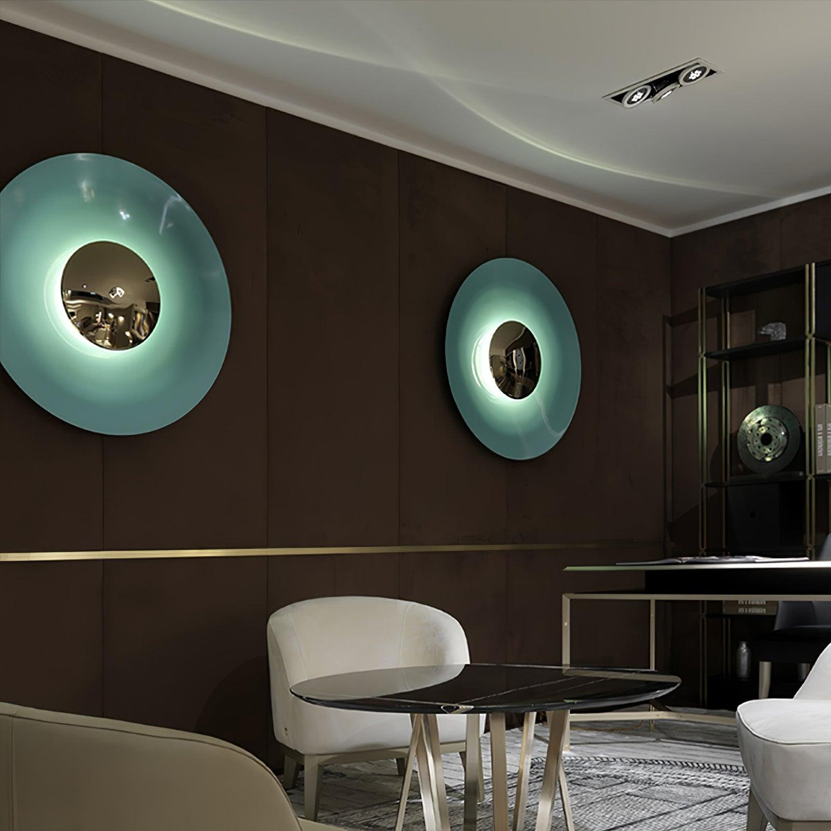 Moderne wandlamp eclips met LED verlichting voor woonkamer slaapkamer hal minimalistisch design rond metaal | Sulvida