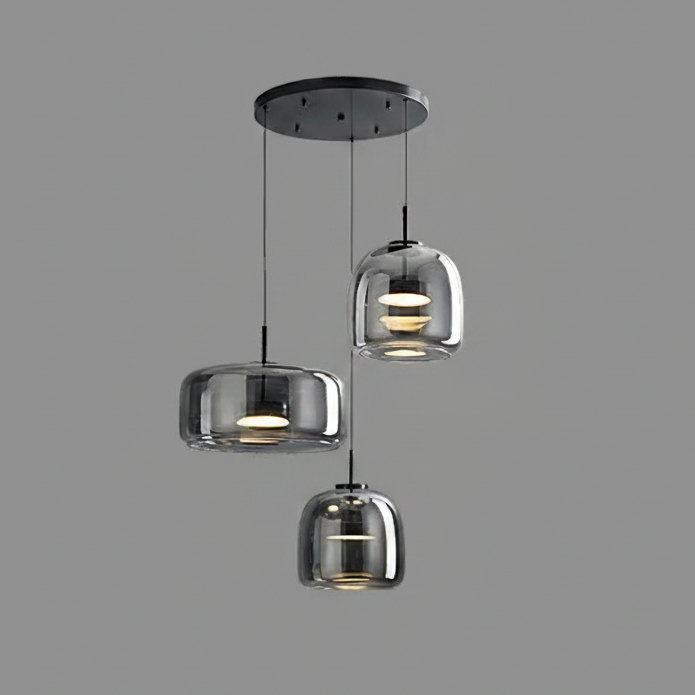 Glazen Hanglamp Rookglas Amber LED Eetkamer Woonkamer Sfeerlicht Modern Design Plafondlamp Verlichting | Sulvida