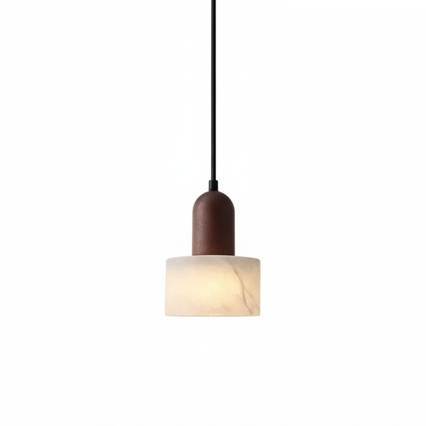 Hanglamp natuursteen jadegreen marmer LED lichtbron minimalistische design verlichting moderne eettafel | Sulvida