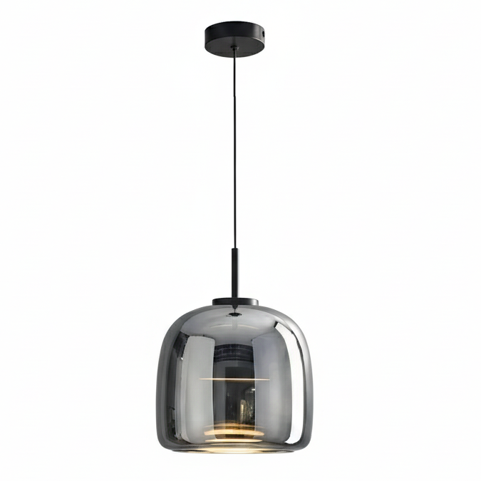 Glazen Hanglamp Rookglas Amber LED Eetkamer Woonkamer Sfeerlicht Modern Design Plafondlamp Verlichting | Sulvida