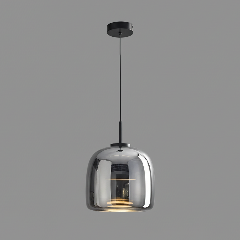 Glazen Hanglamp Rookglas Amber LED Eetkamer Woonkamer Sfeerlicht Modern Design Plafondlamp Verlichting | Sulvida
