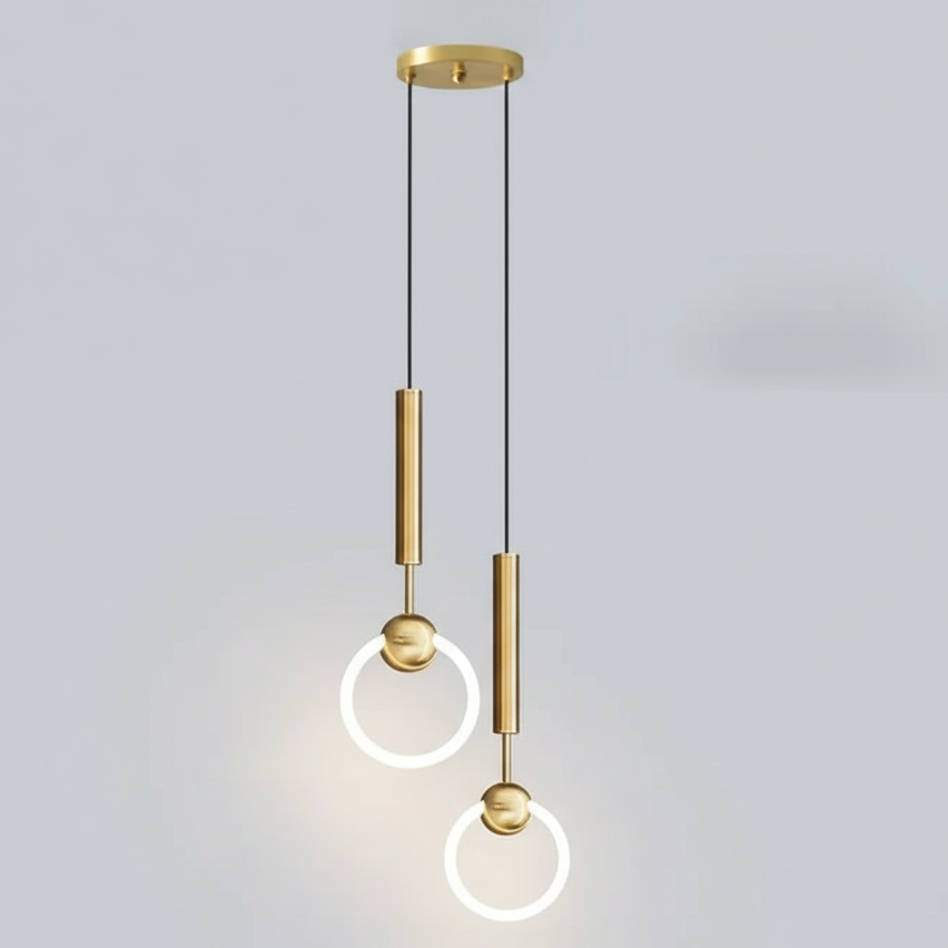 Ringvormige Hanglamp Aluminium LED Goud Zwart Eetkamer Woonkamer Moderne Verlichting Dimbaar Design Sfeerverlichting | Sulvida