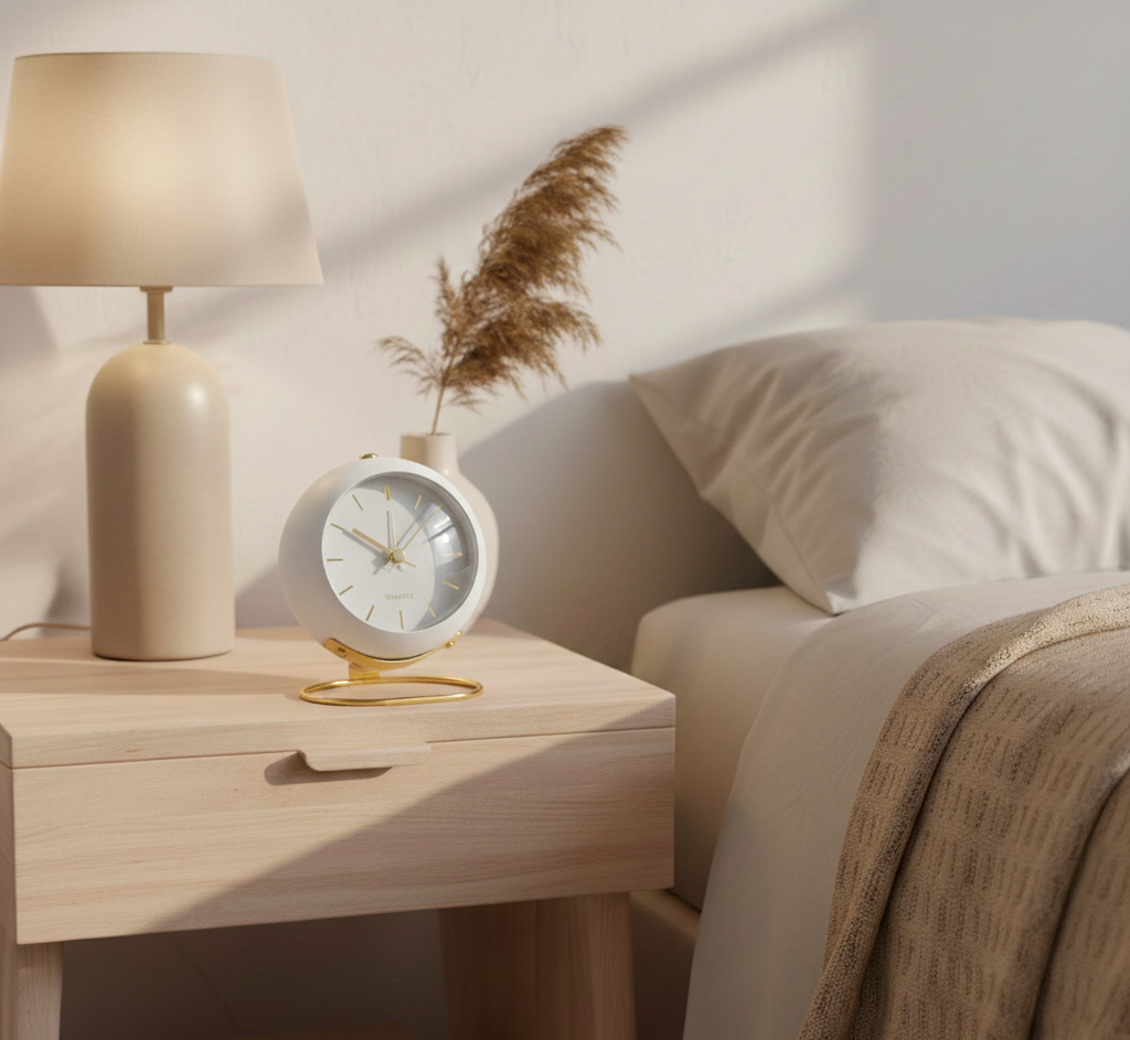 Klassieke Wekker Metalen Behuizing met Stille Uurwerk Retro Design Nachtkastje Alarm Reisklok Slaapkamer | Sulvida