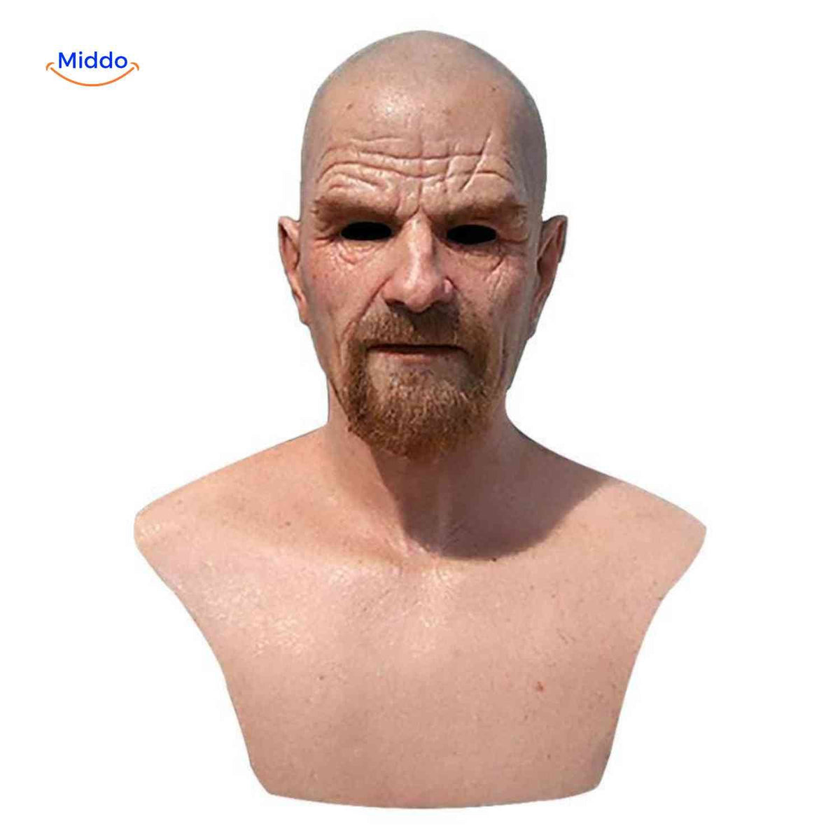Latex Volledig Gezichtsmasker Oudere Man Realistisch Halloween Karakter Vermomming met Baard Feest Kostuum | Sulvida